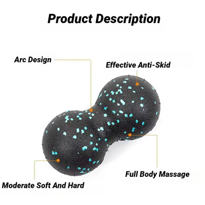 Yoga Peanut Massage Balls & Foam Block Set for Muscle Relief and Relaxation - High Density Fascia Therapy for Fitness Enthusiasts