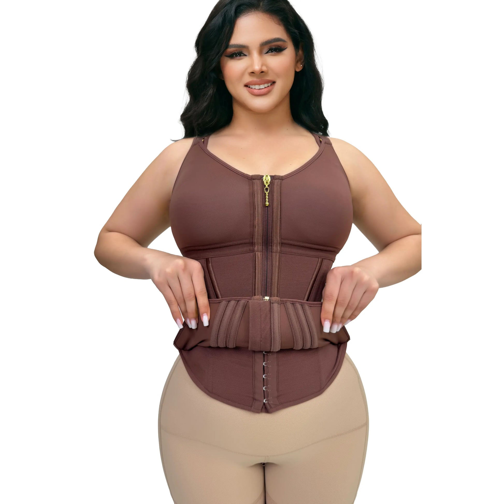 Tummy Control Waist Shaper Corset - Women's Sport Workout Vest with Zipper & Hooks for Ultimate Body Sculpting