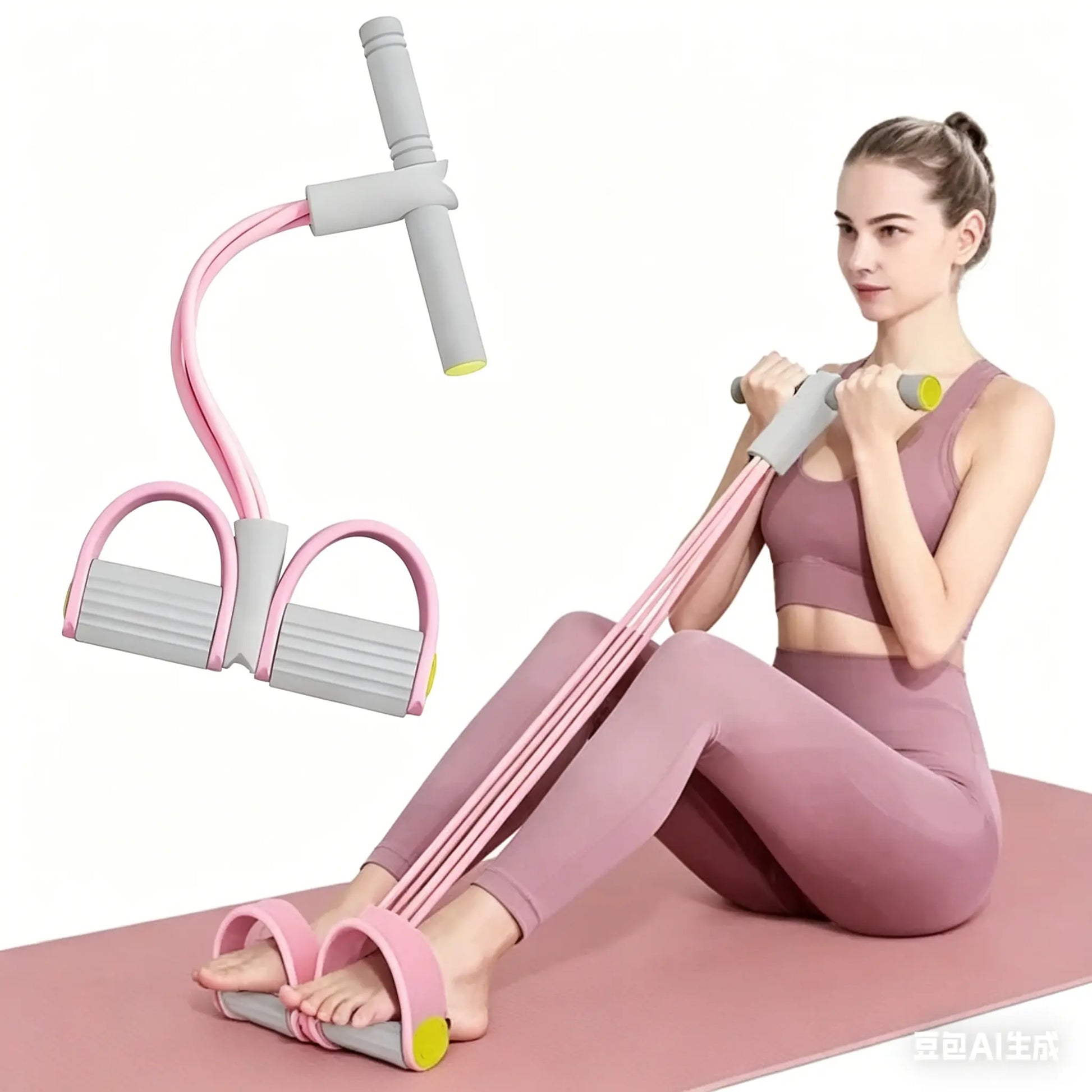 Multifunctional Elastic Tension Rope with 4-Tube Design for Comprehensive Fitness and Stretching Exercises