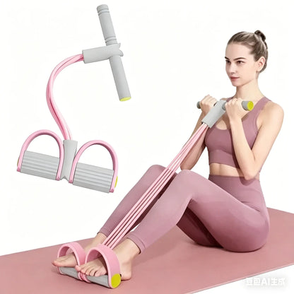 Multifunctional Elastic Tension Rope with 4-Tube Design for Comprehensive Fitness and Stretching Exercises