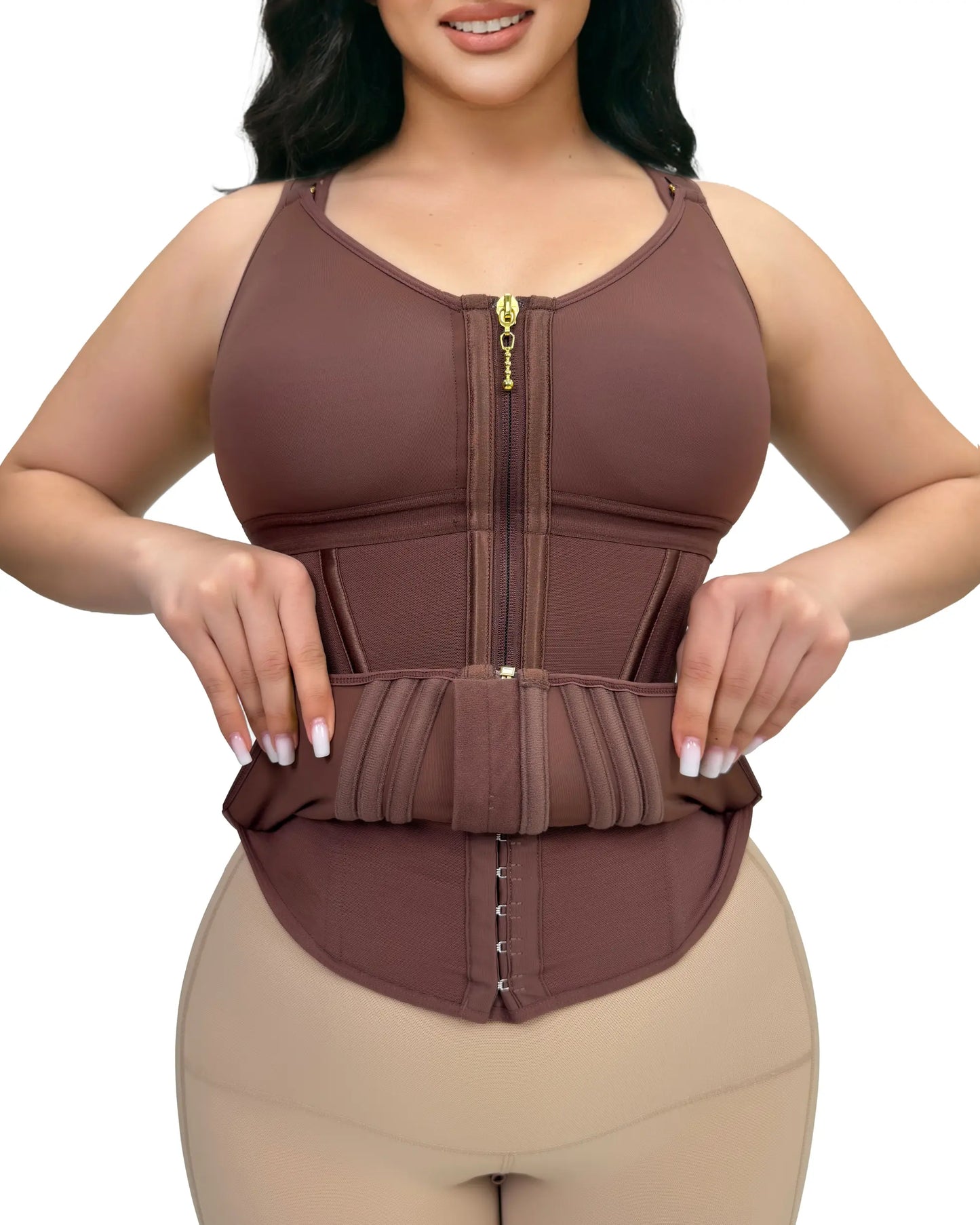 Tummy Control Waist Shaper Corset - Women's Sport Workout Vest with Zipper & Hooks for Ultimate Body Sculpting