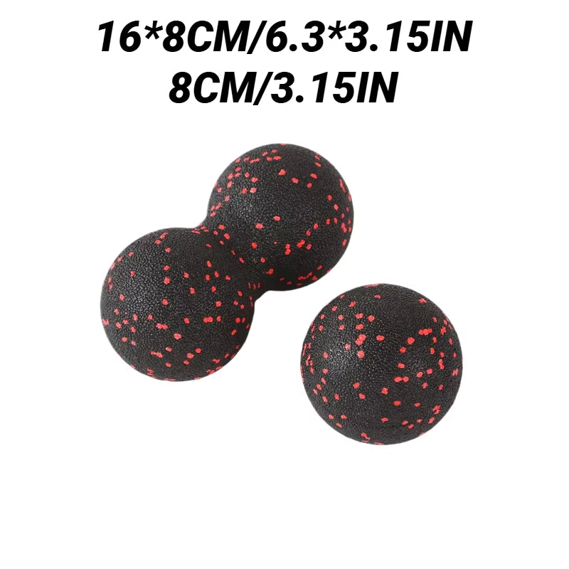 Yoga Peanut Massage Balls & Foam Block Set for Muscle Relief and Relaxation - High Density Fascia Therapy for Fitness Enthusiasts