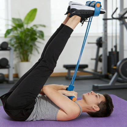 Multifunctional Elastic Tension Rope with 4-Tube Design for Comprehensive Fitness and Stretching Exercises