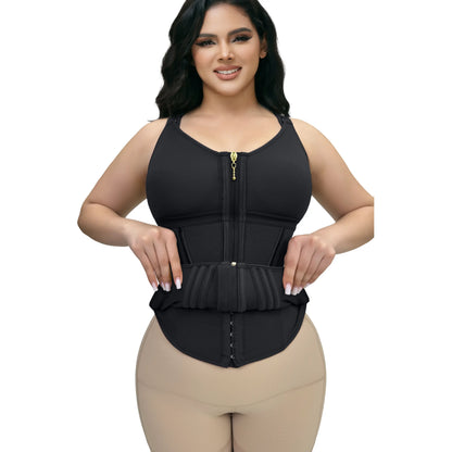 Tummy Control Waist Shaper Corset - Women's Sport Workout Vest with Zipper & Hooks for Ultimate Body Sculpting