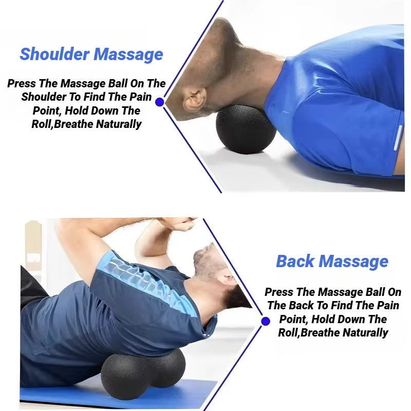 Yoga Peanut Massage Balls & Foam Block Set for Muscle Relief and Relaxation - High Density Fascia Therapy for Fitness Enthusiasts